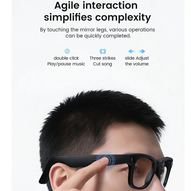 2025 Smart Glasses 800W Camera 1080P HD Video Recording Translation Wireless Calling AI Voice Smart Touch Control Smart Glasses