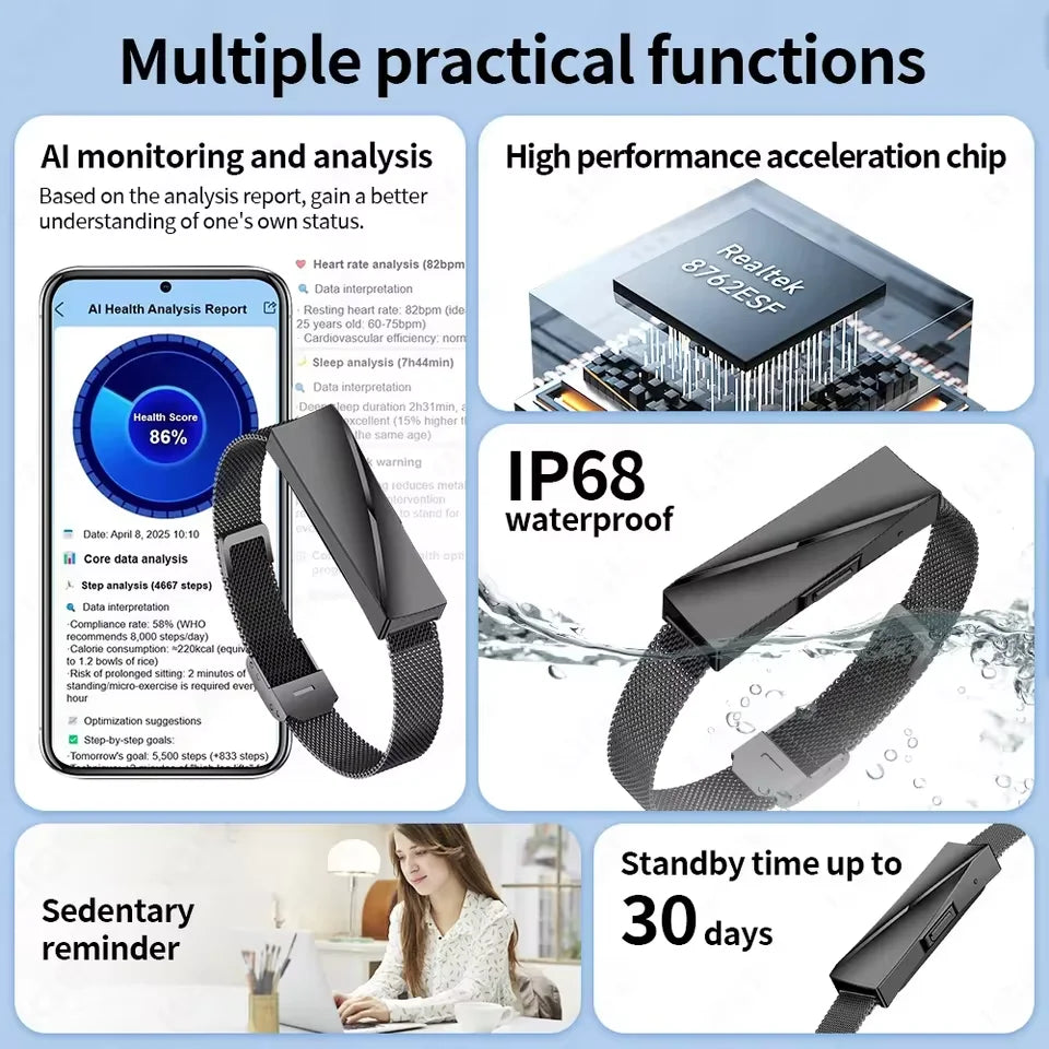 Women Smart Bracelet with Heart Rate Monitor Activity Fitness Tracker Sports Wristband Waterproof Smart Watch Men Smartband