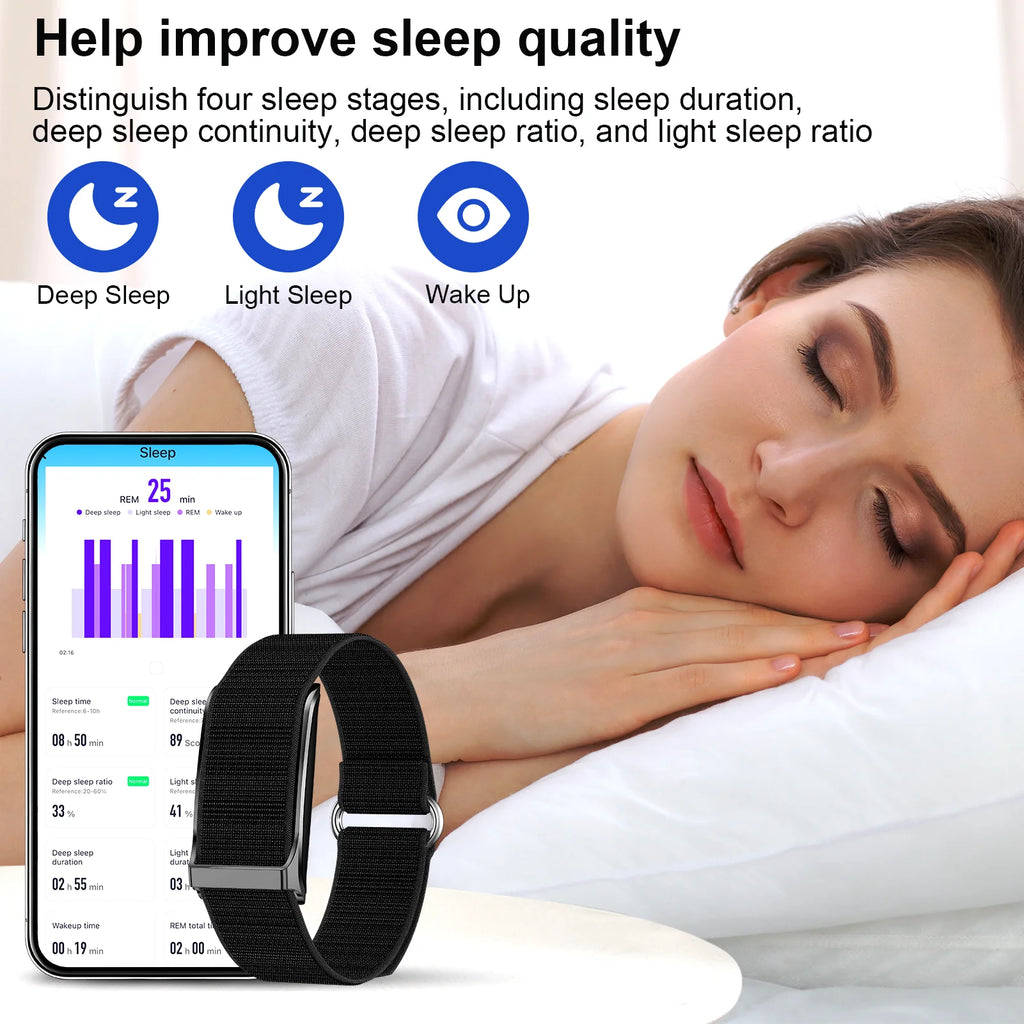 Smart Bracelet Women Men Heart Rate Blood Pressure SpO2 Sleep Tracker Activity & Fitness Trackers 170+ Sports Modes Wristbands