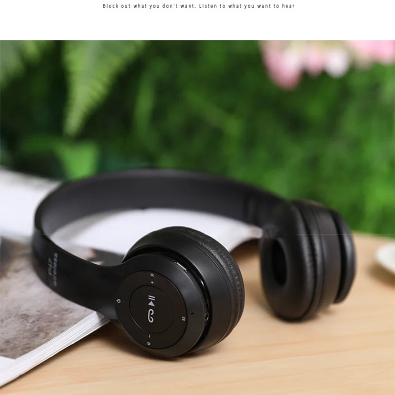 Bluetooth 5.0 Wireless Stereo P47 Folding Headset Universal Sports Gaming Headset with Popular Noise Cancelling Mic
