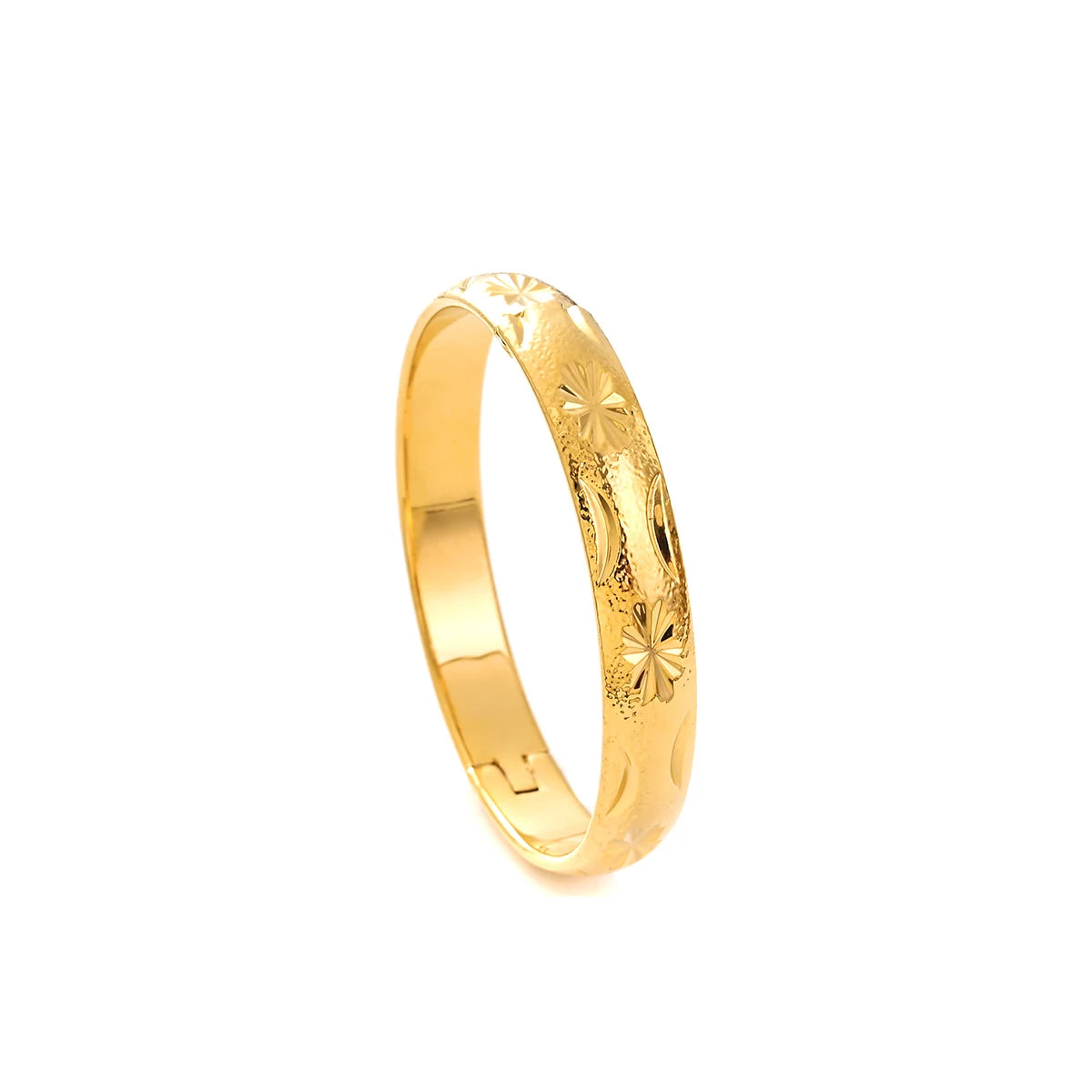 18k 55MM Dubai Baby Cute Openable Bangles For Women Ethiopian Jewelry Gold Color Bangles Bracelets Girls Birthday Jewelry Gifts
