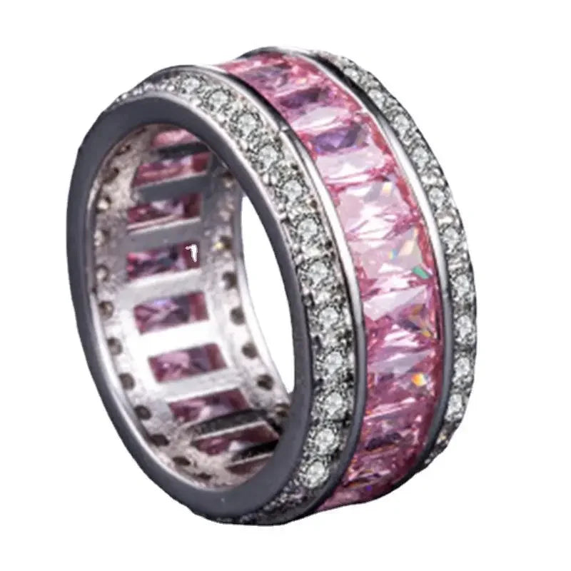Color Zircon Ring Top Quality Jewelry Natural Moissanite Gemstones Zirconia Rings Wedding Party Present Color Multi Jewelry