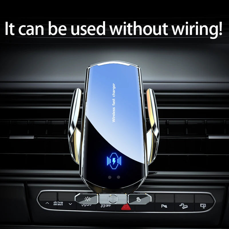 Car Phone Holder Wireless Charger For iPhone 12 13 14 15 Pro Max Sucker For Windshield Dashboard Air Vent Fast Charging Station