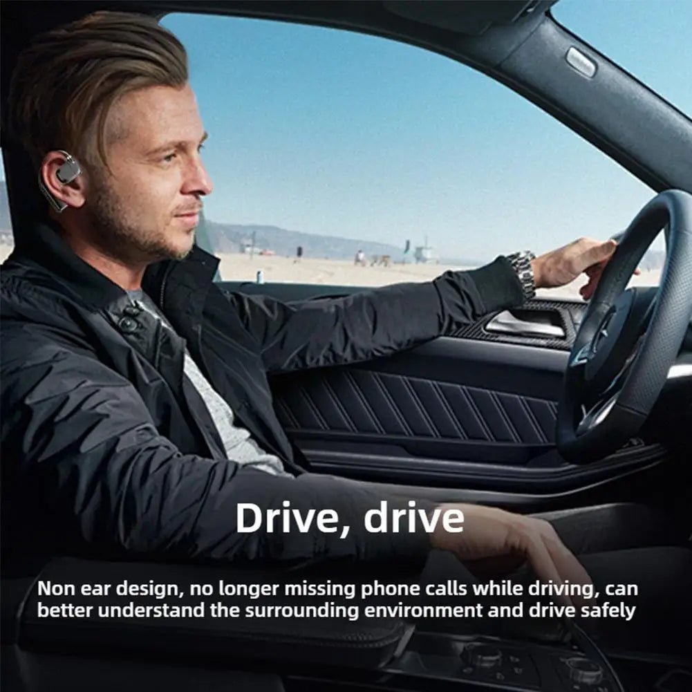 Wireless Bluetooth 5.4 Headphones With LED Display Earphones Long Standby Waterproof  Business Headphones Mono Outdoor Call