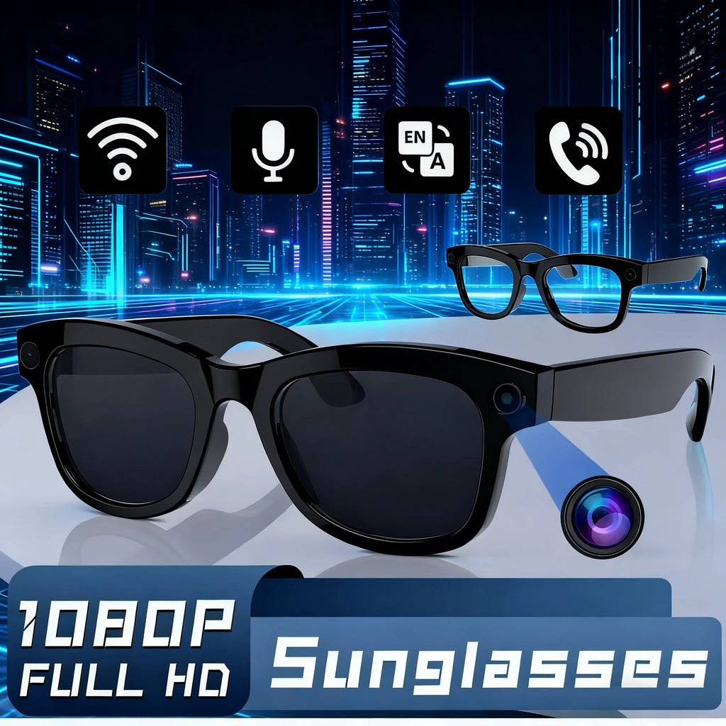 Smart Glasses AI New Bluetooth Call 1080P HD Fashion Sunglasses For Men Women Translation Camera Music Headphones Outdoor Sports