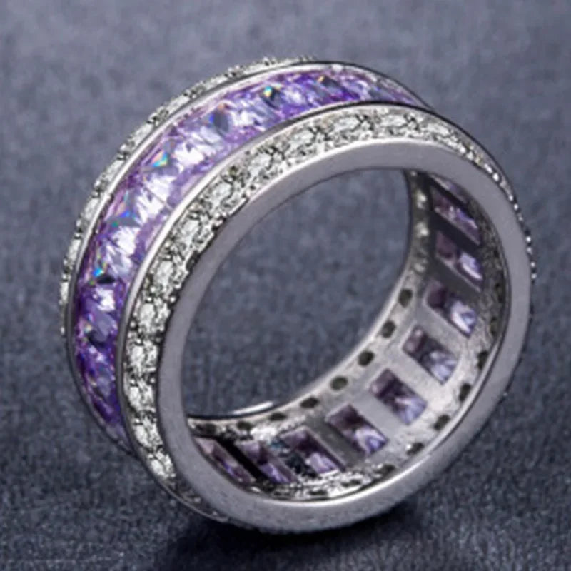 Color Zircon Ring Top Quality Jewelry Natural Moissanite Gemstones Zirconia Rings Wedding Party Present Color Multi Jewelry