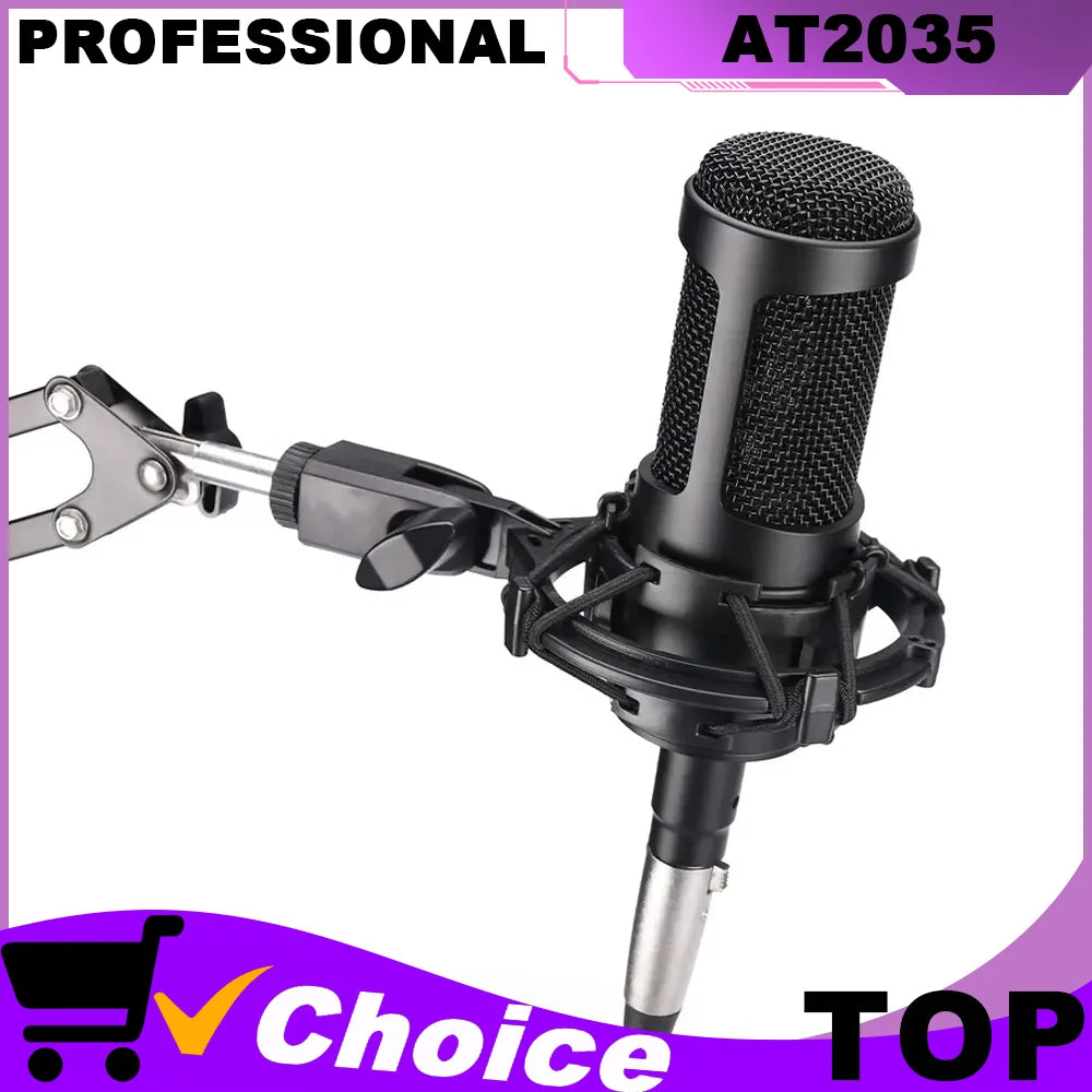 AT2035 Professional Cardioid Condenser Vocal Microphone for ive Recording Studio DJ Audio mixer stage Live broadcast karaoke