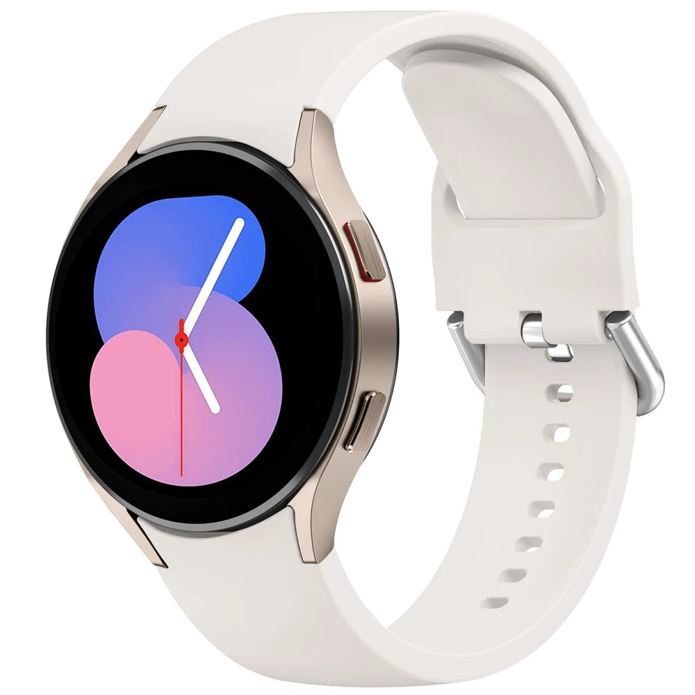 20mm Silicone Strap For Samsung Galaxy Watch 6/5/4 44mm 40mm pro Watchband For Galaxy Watch 6 4 Classic 43mm/47mm 42mm/46mm Band