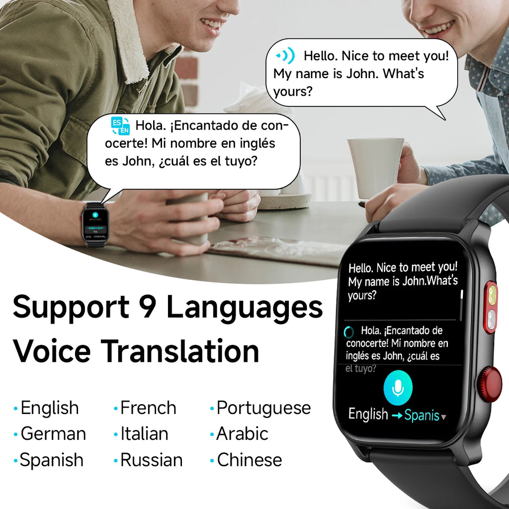 NEW Smart Watch AI Translation Health&Sleep Monitoring IP68 Waterproof 100 Sports Modes Fashion Smartwatch For Men Women Gift