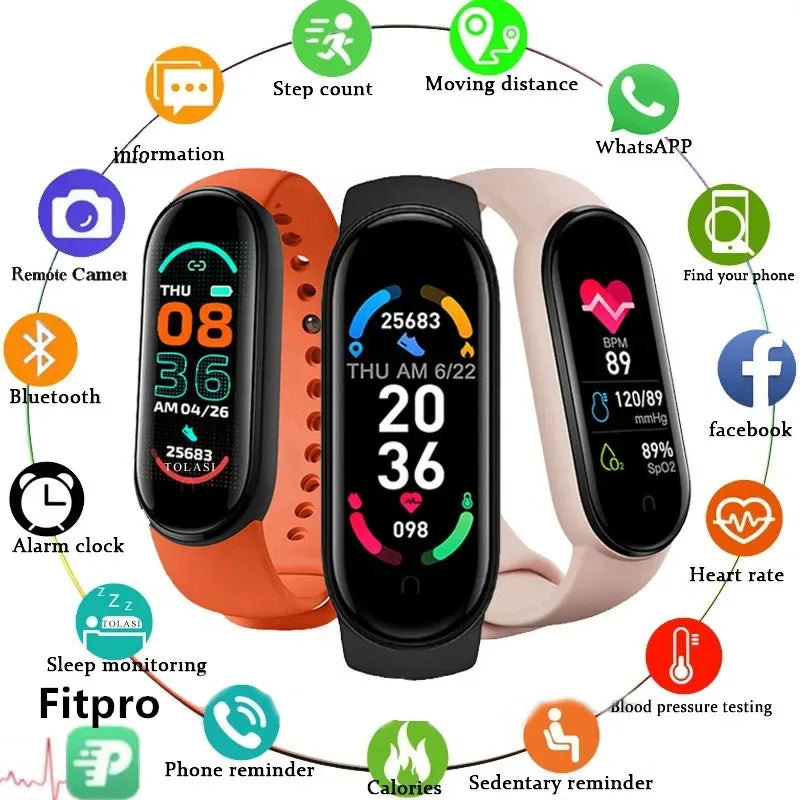 New Smart Bracelet Men Women Fitness Tracker Smartwatch Blood Pressure Heart Rate Monitor Band Smartbracelet For Android iOS