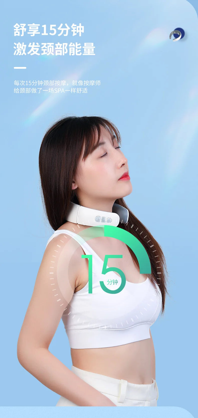 Intelligent Electric Cervical Spine Massager Pulse Therapy Device Neck Protection Comfortable Design for Relieving Muscle Tensio