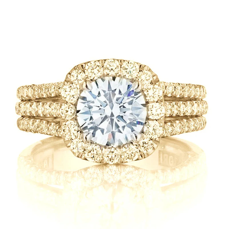 Trendy Women Rings with Brilliant Cubic Zirconia Luxury Engagement Rings Fashion Wedding Party Jewelry Drop Shipping