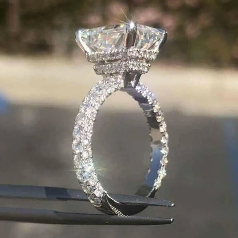 Women Ring Finger Ring for Wedding Ring for Women Large Square Cubic Zirconia Jewelry Fashion Crystal Rings Engagement Ring