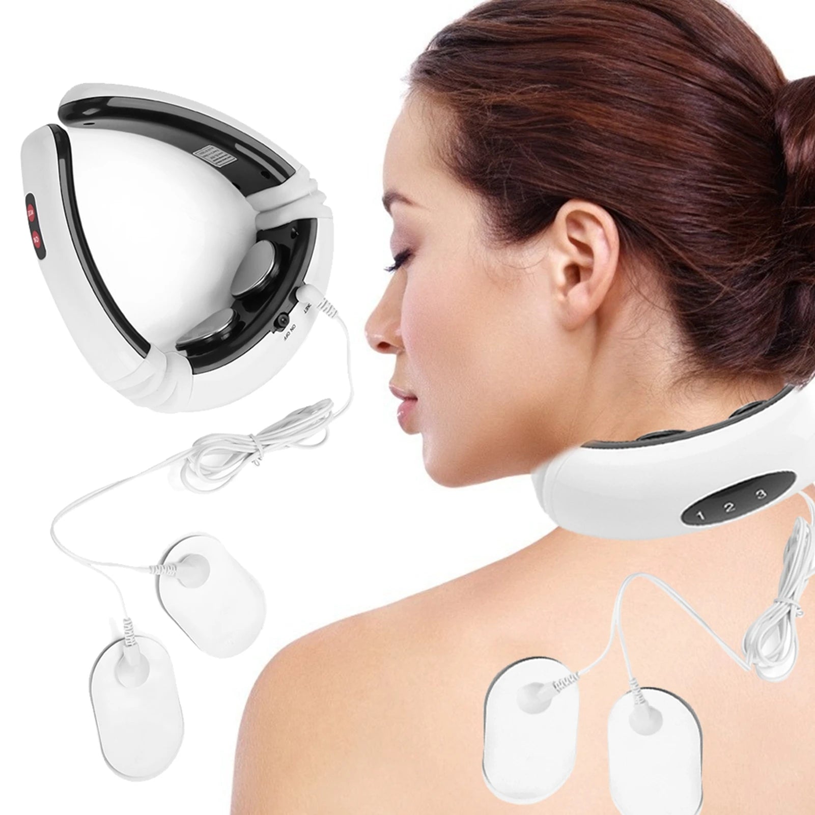 Electric Neck Massager Electric Pulse Magnetic Neck Massager Cervical Vertebra Treatment Shoulder Relax