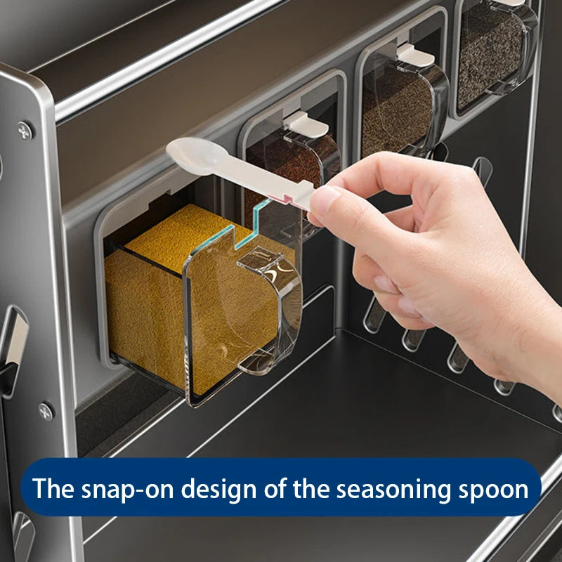 Kitchen Spice Racks Home Kitchen  Cabinet Seasoning Holder Cutlery Holder Modern Multifunction Organizers Shelves Removable