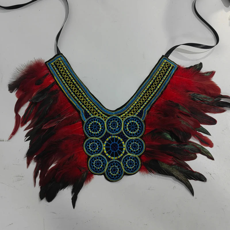 Halloween party costume, collar, scarf, Gothic feather collar and shoulders, witch role-playing available for both women and men