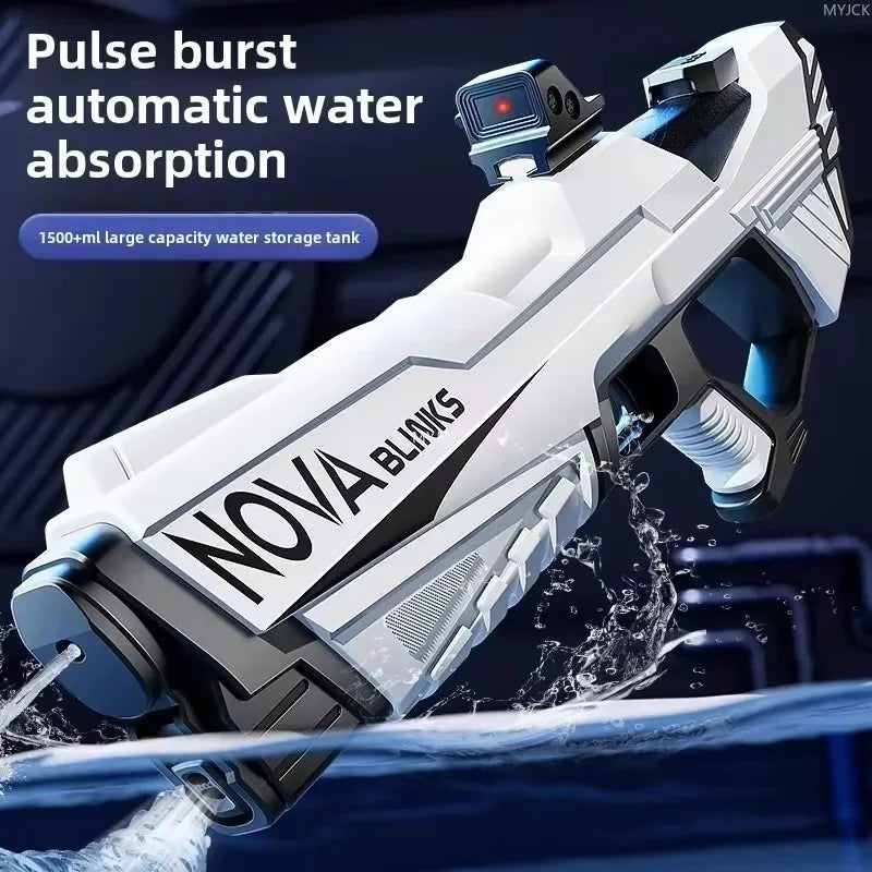 Electric continuous water gun fully automatic water absorption large capacity outdoor battles  summer water fights children toy