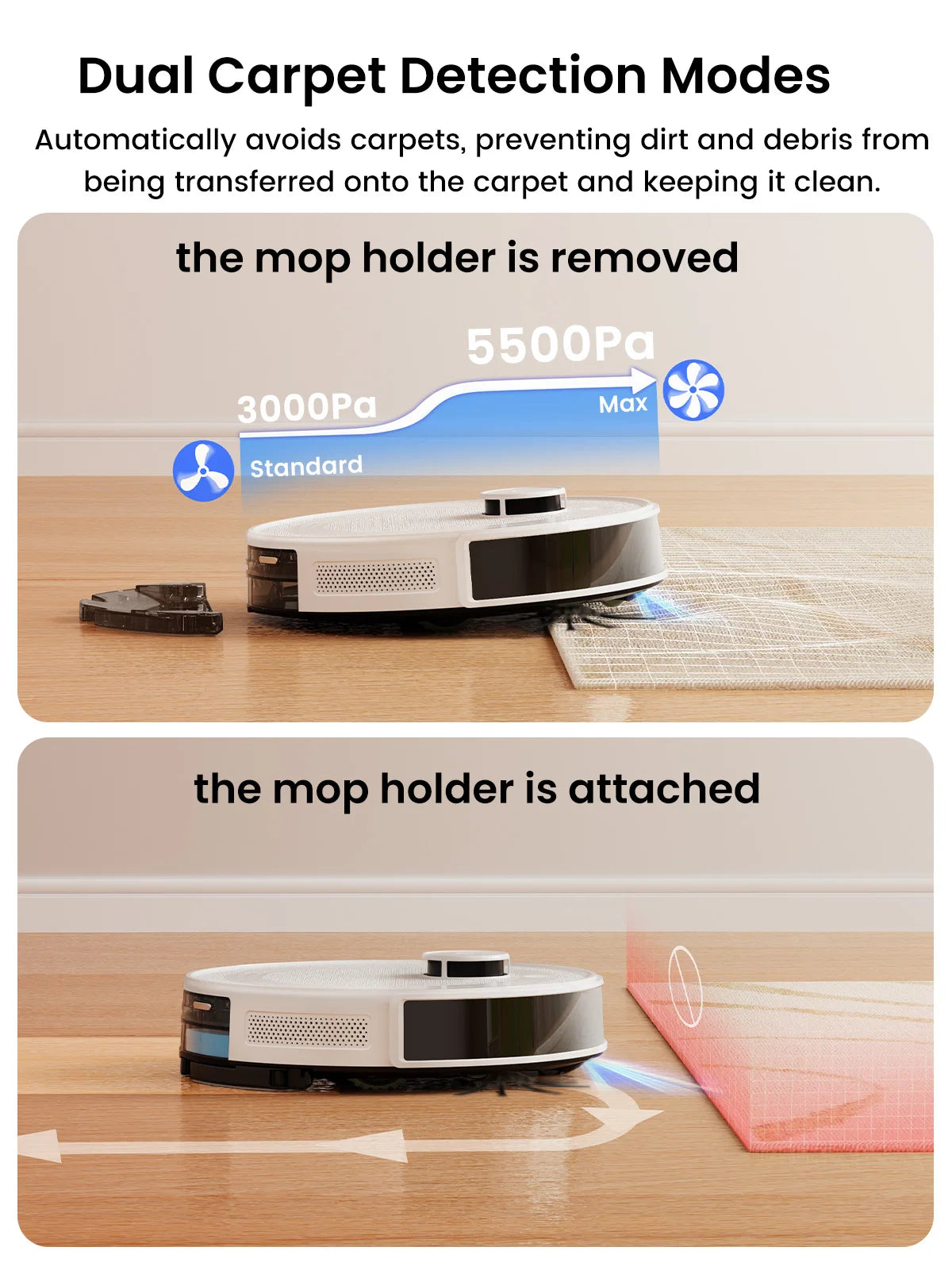 LEFANT M2 Plus Robot Vacuum Cleaner with Mapping, 6000Pa Suction, Automatic Dust Emptying,DTOF Laser Navigation