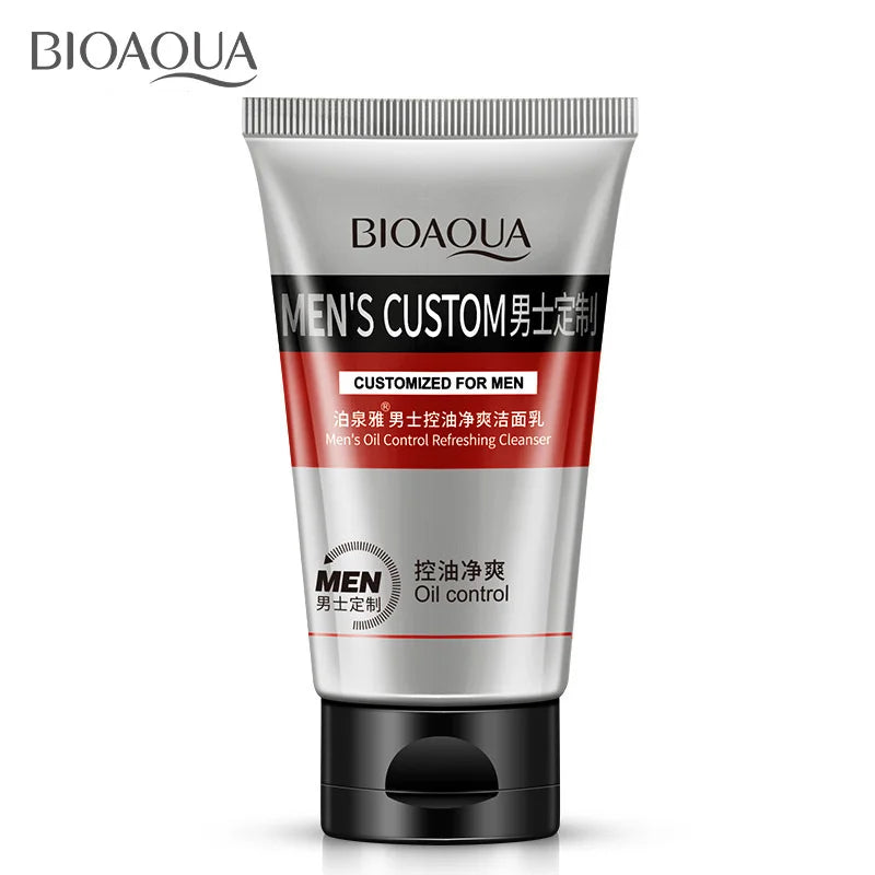 BIOAQUA Face Care Men Deep Cleansing Skin Care Facial Cleanser Moisturizing Whitening Acne Blackhead Exfoliating Cleanser