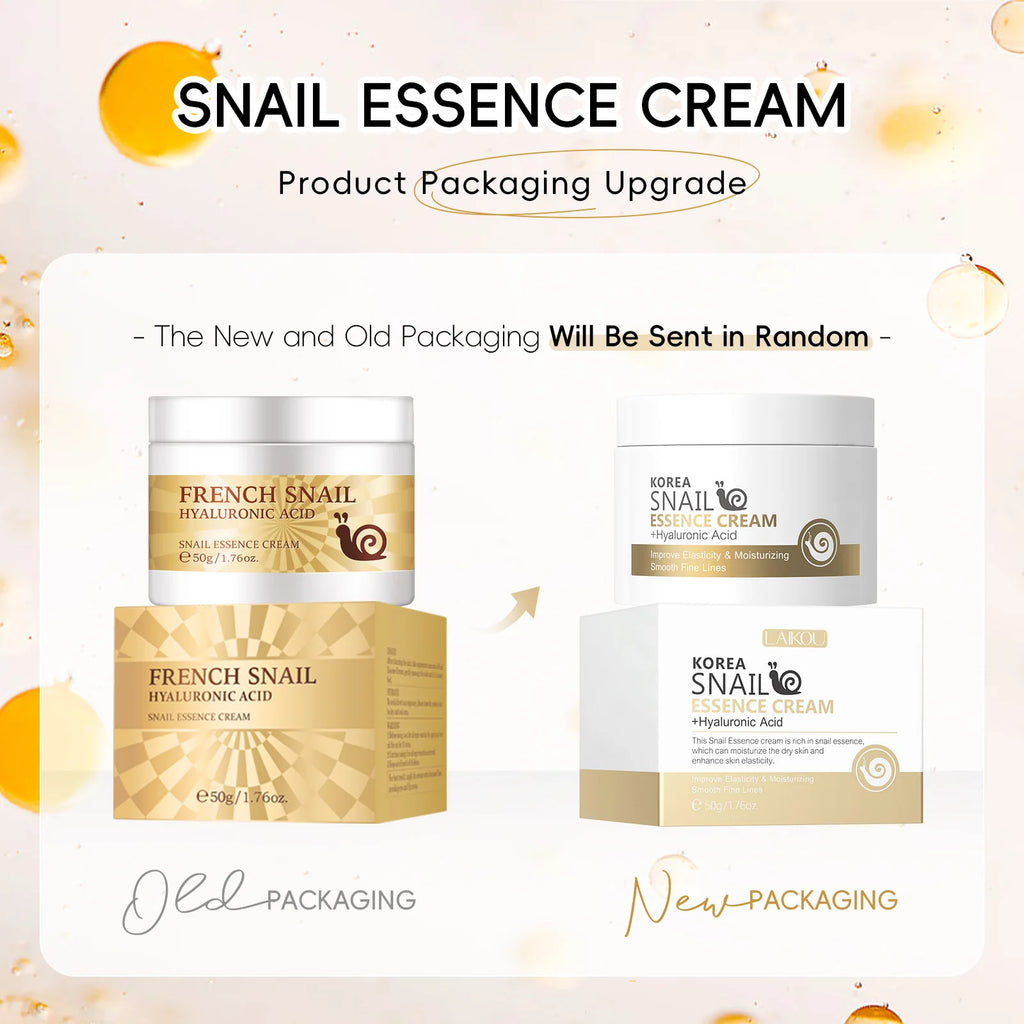 50g Snail Face Cream Improve Dry Rough Skin Smoothing Facial Hyaluronic Acid Moisturizing Nourishing Essences Cream Skin Care