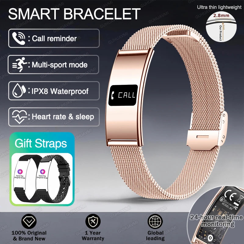 2026 Men Women Smart Bracelet Heart Rate Blood oxygen Sleep Monitor Health Band Waterproof Sports Fitness Tracker Smart Watch
