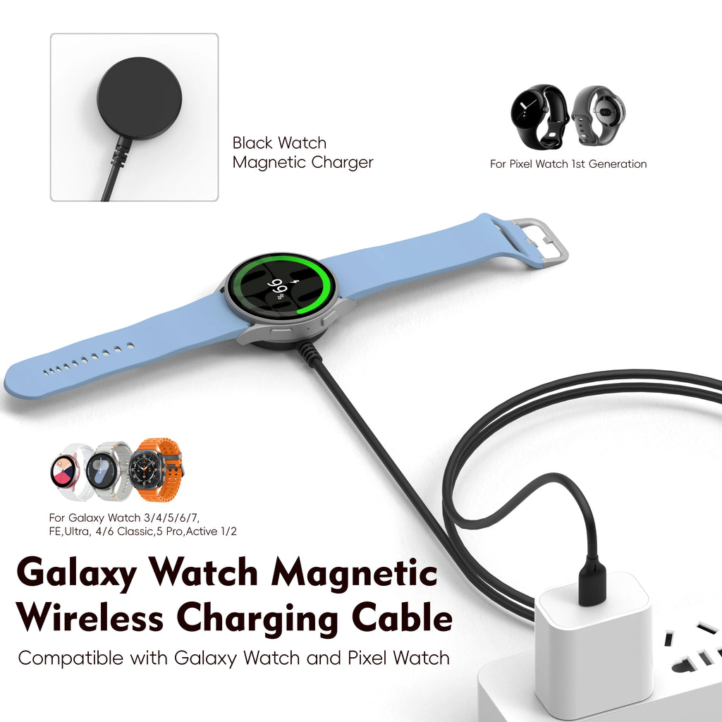 Wireless charger Galaxy Watch Charger for Galaxy Watch 3/4 5/6/7 Active1-2 Ultra FE  watch cable USB-A USB-C