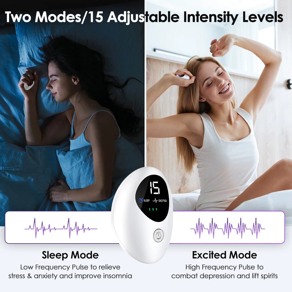 Handheld CES Sleep Aid Device Microcurrent EMS Pulse Hypnosis Insomnia Anxiety Relief Relaxation Device for Mental Stress