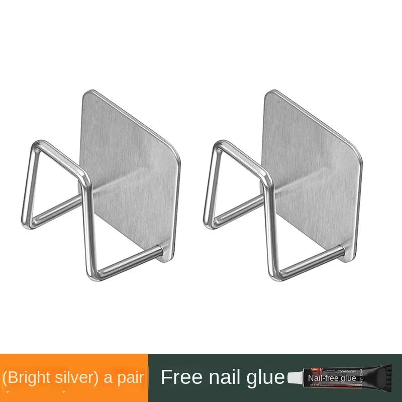 Kitchen Non Perforated Stainless Steel Storage Rack, Wall Mounted Pot Cover Rack, Cabinet Bottom Cutting Board Storage Rack