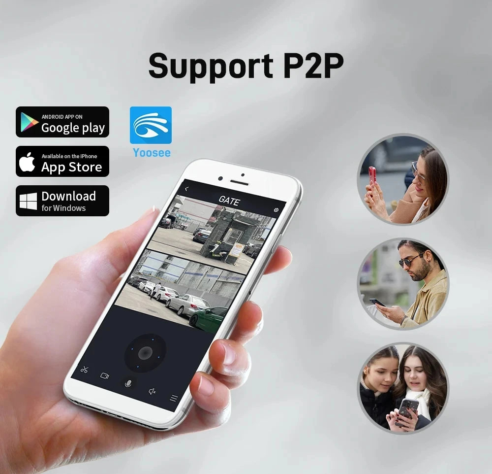 4K 8MP WiFi Camera Outdoor Dual Lens Dual Screen CCTV Security Protection Ai Tracking  Street Cam Surveillance Yoosee