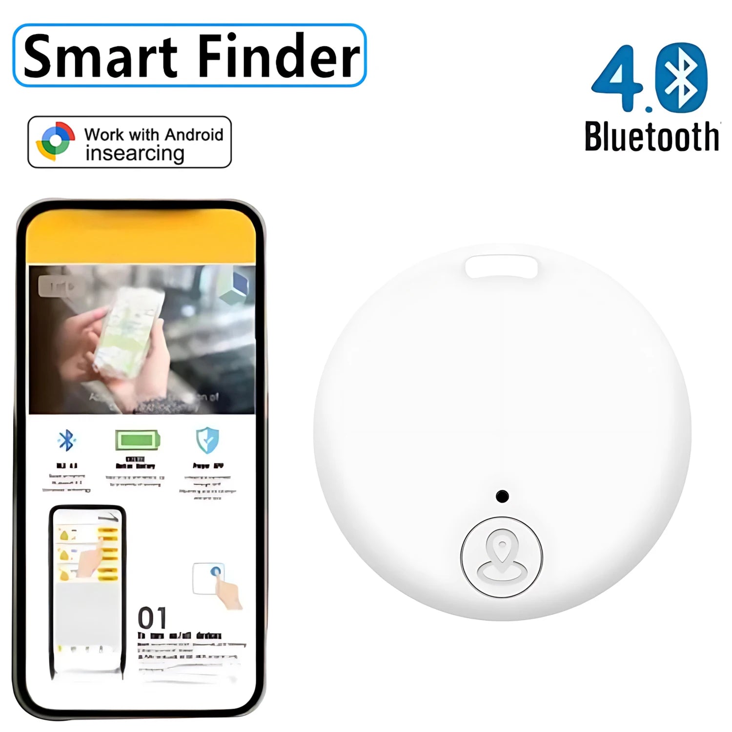 Mini GPS Tracking Device Tag Key Child Finder Dog Pet Tracker Location Bluetooth Tracker Smart Tracker Vehicle Anti-lost Device