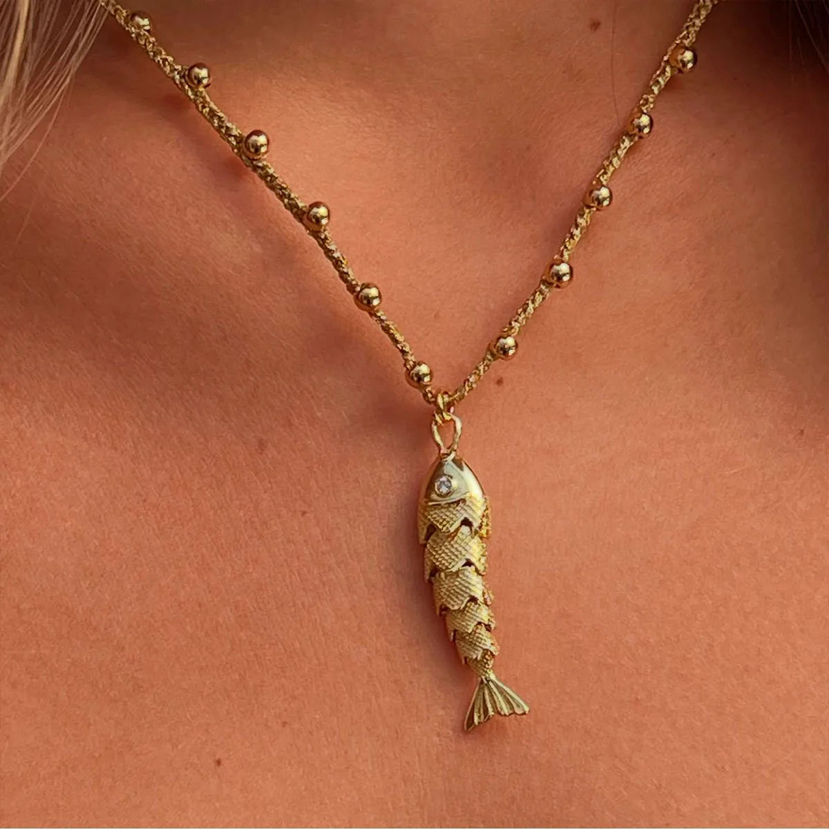 2025 New Necklace Fish Stainless Steel Trendy INS Crystal Metal Jewelry Rope Choker Women Accessories Gift Collar pez