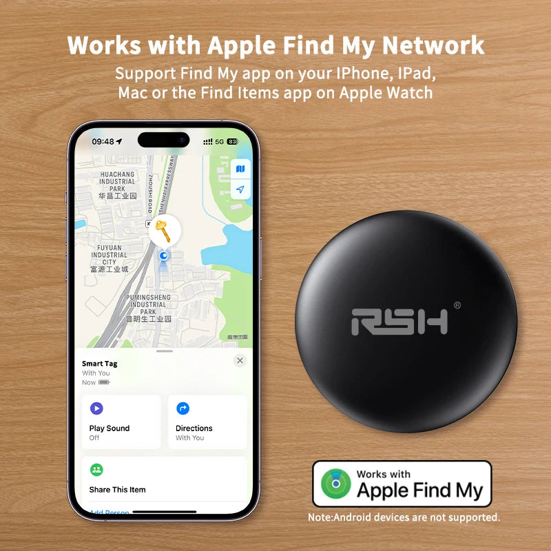 Clearance_RSH Genuine Brand 1/ 4-Pack Security Finder Anti Lose Smart Tag for Iphones Bluetooth GPS Tracker Pets Child Luggage M