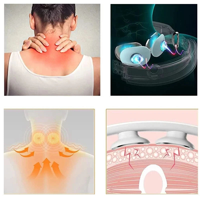 Intelligent Neck Massage Instrument Portable Neck Massage and Relaxing Instrument Dry Battery Powered Gray