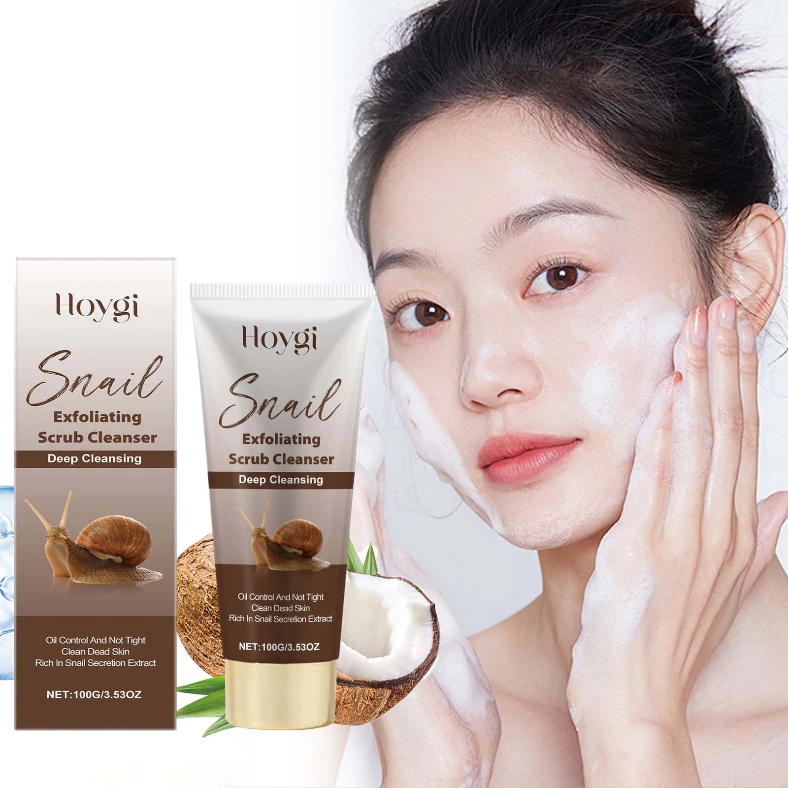 Snail Exfoliating Scrub Cleanser Contains Snail Mucin Gentle Cleansing Skin Brighten Effectively Remove Makeup Nourish Face Wash