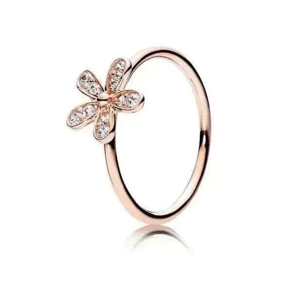 2025 New 925 Sterling Silver Sophisticated Rose Gold Radiant Crown Round Heart Ring Timeless Luxury Charm Jewelry Sweet Gifts