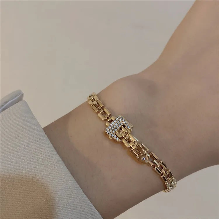 New Sight Fashion Brand Jewelry Unique Watchband Bangle&bracelets for Women Delicate Crystal Charm Bracelets