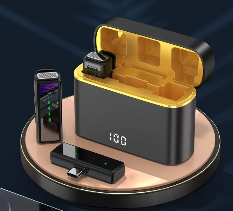 J88 Professional Wireless Lavalier Microphone With Charging Box Portable Noise Reduction Audio Recording For iPhone Android PC