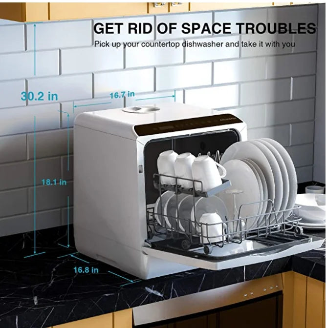 Portable Automatic Multipurpose Countertop Dishwasher Household and Commercial Use for Hotels and Cars Plastic Housing