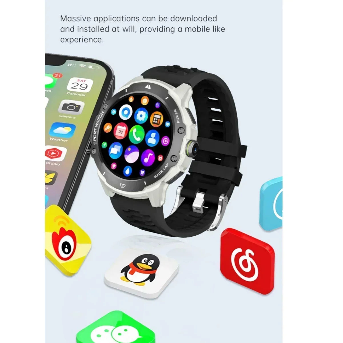 2025 New  Smart WatchG 15Pro 1.43" AMOLED Display 4G SIM Support & Video Calling WiFi+GPS Dual  Positioning Waterproof
