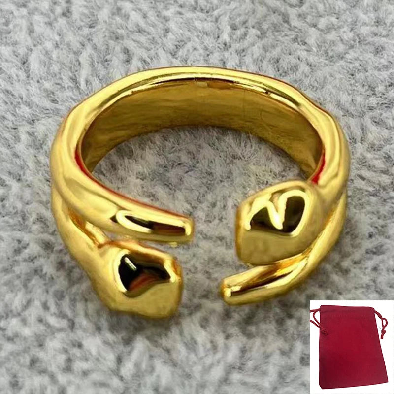 2025 European and American niche fashion electroplated silver exquisite open ring, suitable for women's jewelry