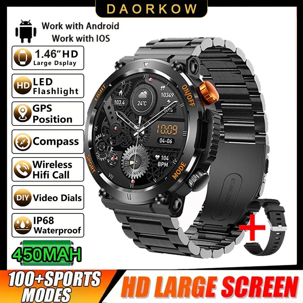 2025 New Men's Smart Watch 360 * 360 HD Touch Screen Sports Waterproof Smartwatch Health Monitoring Bluetooth Call Smart Watches