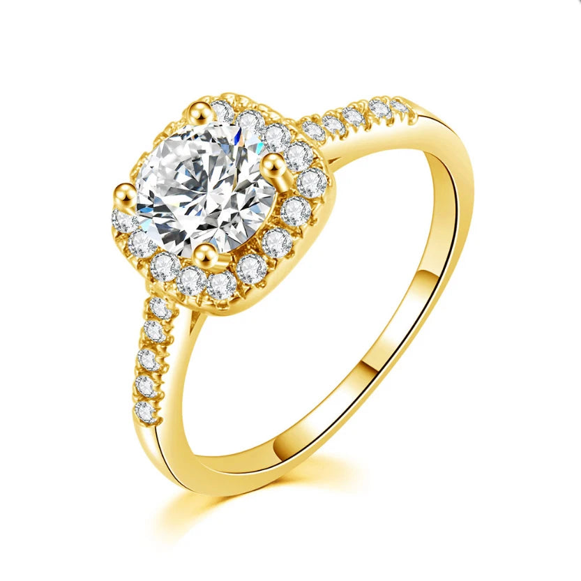Double Fair Exquisite Square Wedding & Engagement Rings For Women Female Ring Jewellry Shiny Cubic Zircon Fashion Jewelry DFR531