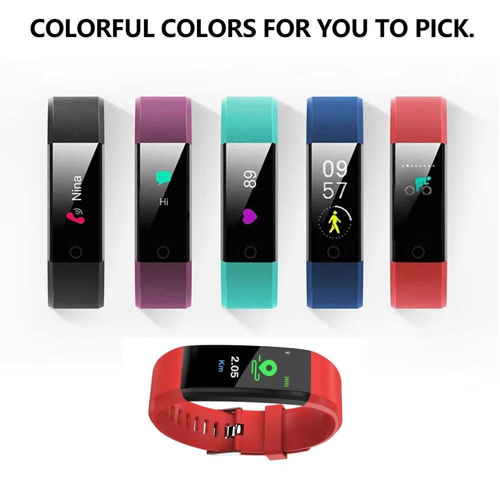 Smart Bracelet Heart Rate Blood Pressure Band Fitness Tracker Smartband Bluetooth-compatible Wristband For Fitbits Smart Watch