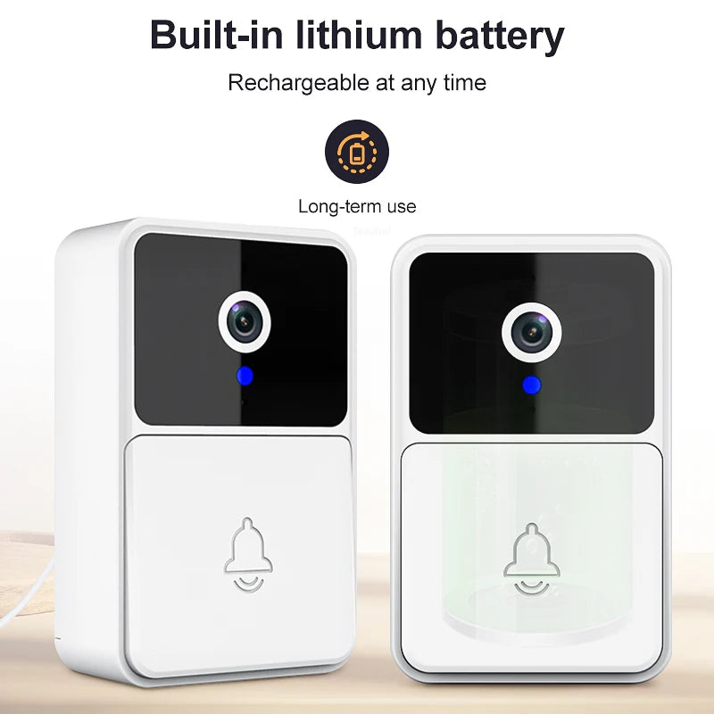 Smart Wireless WiFi Video Doorbell Intelligent Doorbell for Home Security Outdoor Waterproof Intercom with Camera Bell Ringing