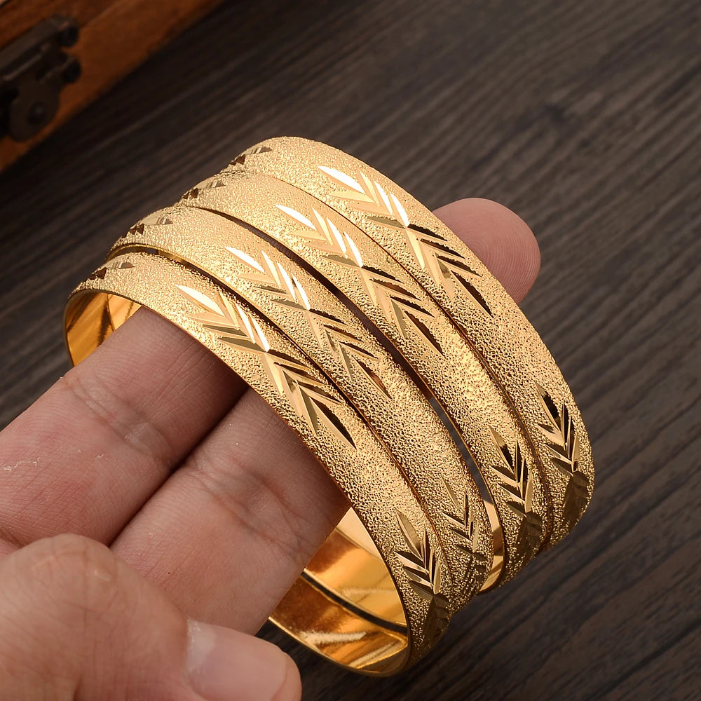 Fashion Exquisite 24K Gold Plated Bracelets Jewelry set Eritrea Ethiopian for Women Bangles Arab Bridal Wedding Party Gift