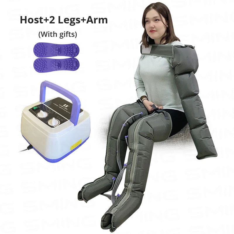 4-Cavity Electric Air Compression Leg Massager Wraps Arm Waist Foot Massage Machine Promote Blood Circulation Body Shapping