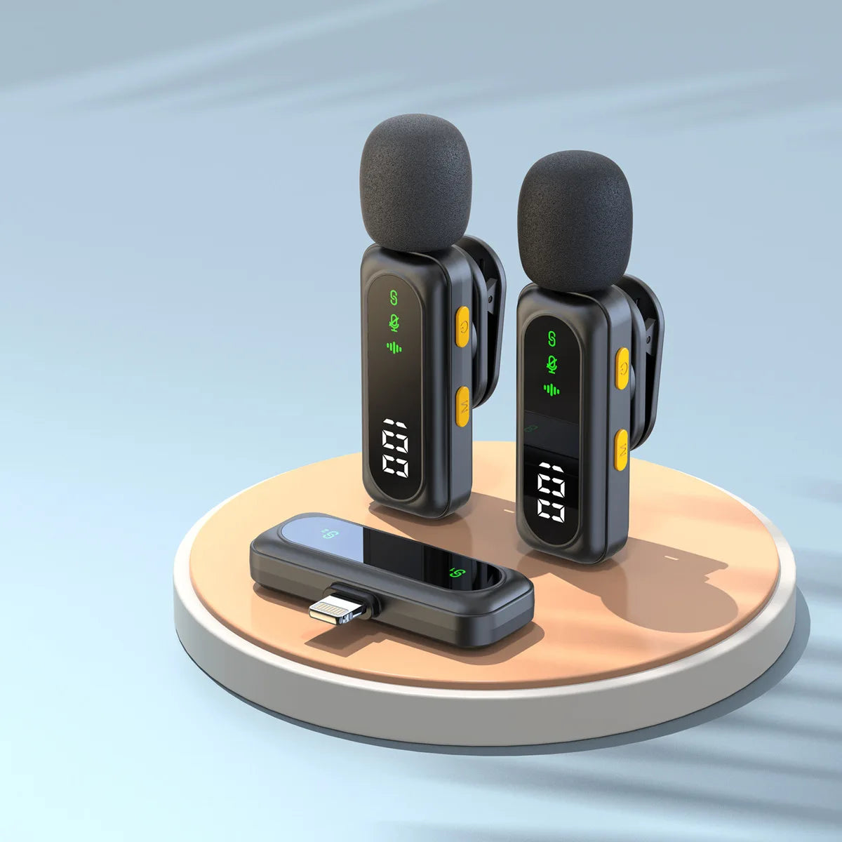 Professional Wireless Lavalier Microphone System with Intelligent Noise Cancellation Lapel Mic For Vlog&Interviews&Conferences