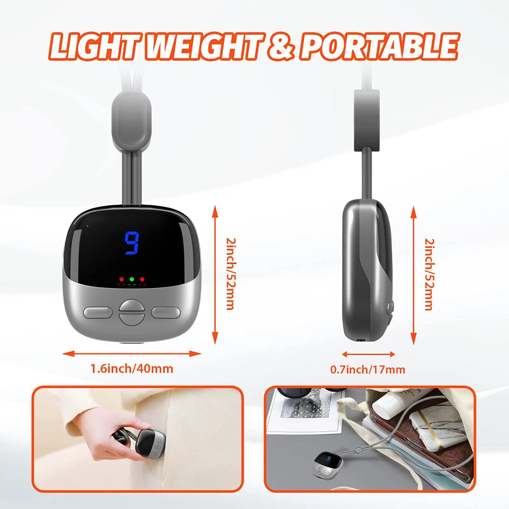 Mini Hanging Neck Massager Portable Muscle Stimulator Hot Compress Pulse Neck Massager Rechargeable Cervical Spine Massager