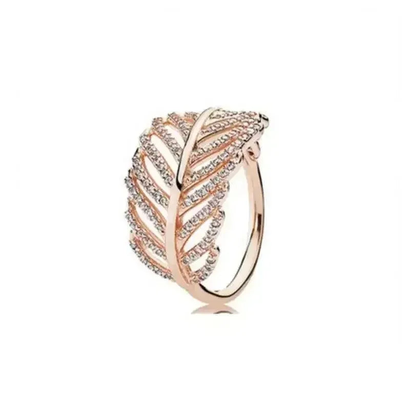 2025 New 925 Sterling Silver Sophisticated Rose Gold Radiant Crown Round Heart Ring Timeless Luxury Charm Jewelry Sweet Gifts