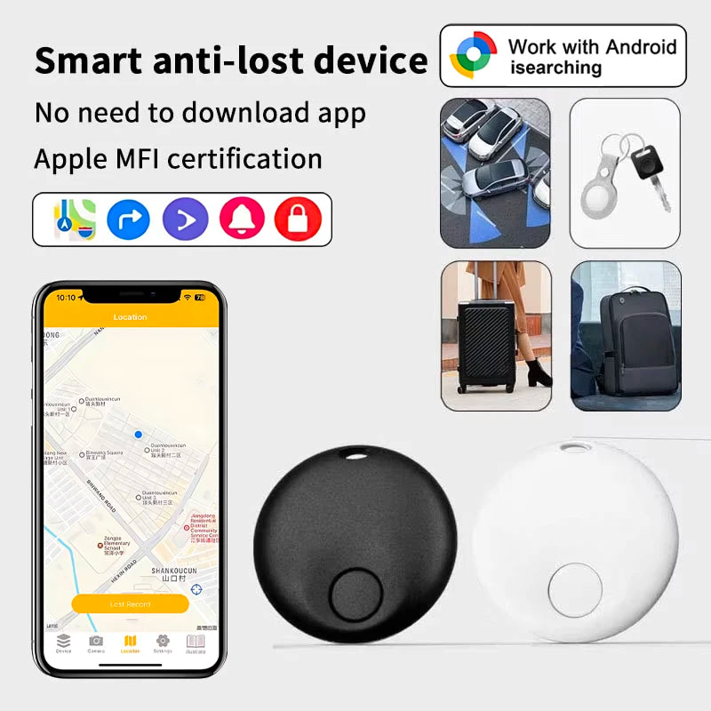 Mini GPS Tracking Device Tag Key Child Finder Dog Pet Tracker Location Bluetooth Tracker Smart Tracker Vehicle Anti-lost Device